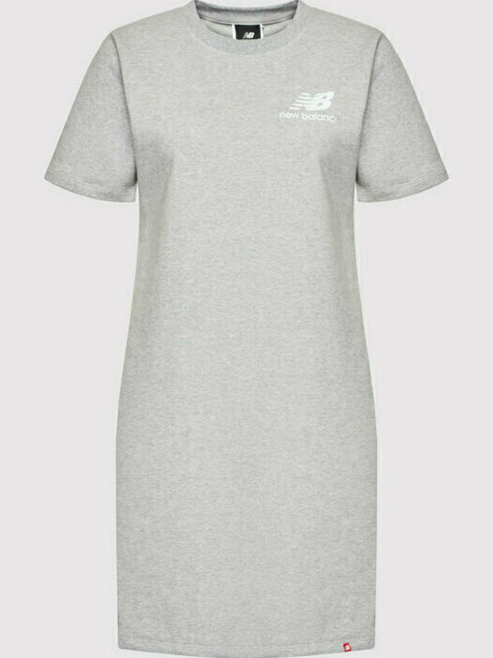 Лятна Mini Спортна Рокля T-shirt Къс Ръкав Сива
