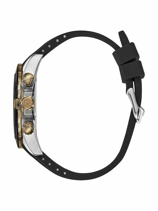 GC Watches Sportracer Ανδρικό Ρολόι 45mm Χρονογράφος Μπαταρίας με Μαύρο Καουτσούκ Λουράκι