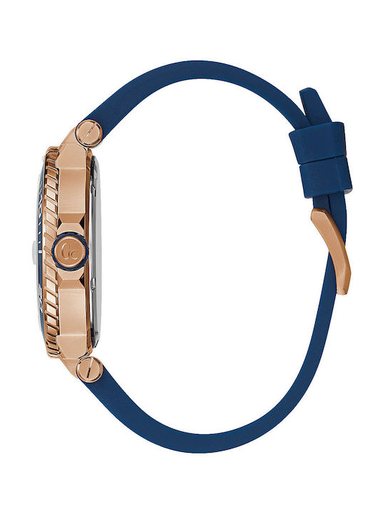 GC Watches Diver Code Ανδρικό Ρολόι 44mm Μπαταρίας με Μπλε Καουτσούκ Λουράκι