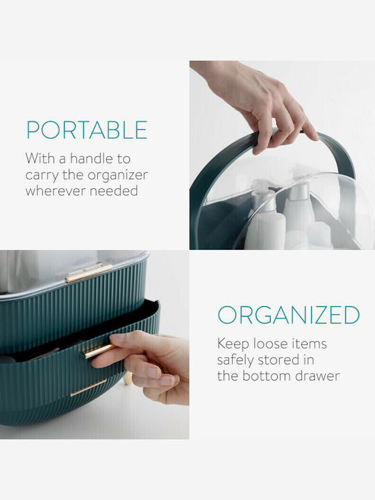 Navaris Cosmetics Organizer With 2 Drawers Green