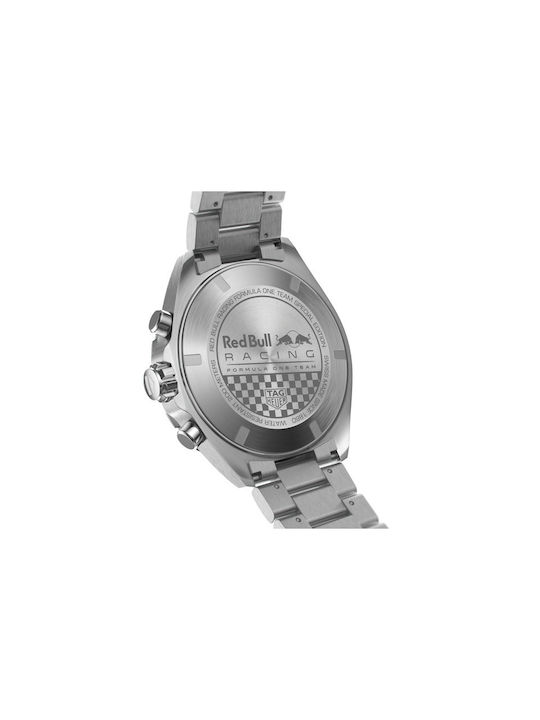 TAG Heuer Formula 1 X Red Bull Racing Ανδρικό Ρολόι 43mm Χρονογράφος Μπαταρίας με Ασημί Μεταλλικό Μπρασελέ