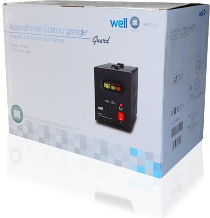 Well AVR-1500VA Σταθεροποιητής Τάσης Relay με 2 Πρίζες Ρεύματος