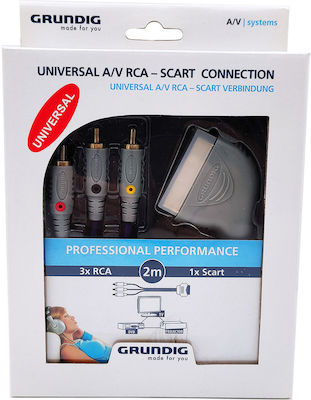 Grundig AV Cable Scart male - 3x RCA male 2m (42166573)