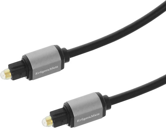 Kruger & Matz Optical Audio Cable TOS male - TOS male Μαύρο 1m (KM1220)