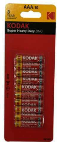 Kodak Extra Heavy Duty Цинкова батерия Цинк AAA 1.8V 10бр