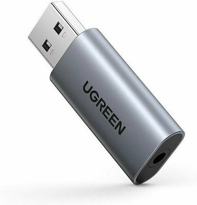 Ugreen CM383 Εξωτερική USB Κάρτα Ήχου σε Γκρι χρώμα