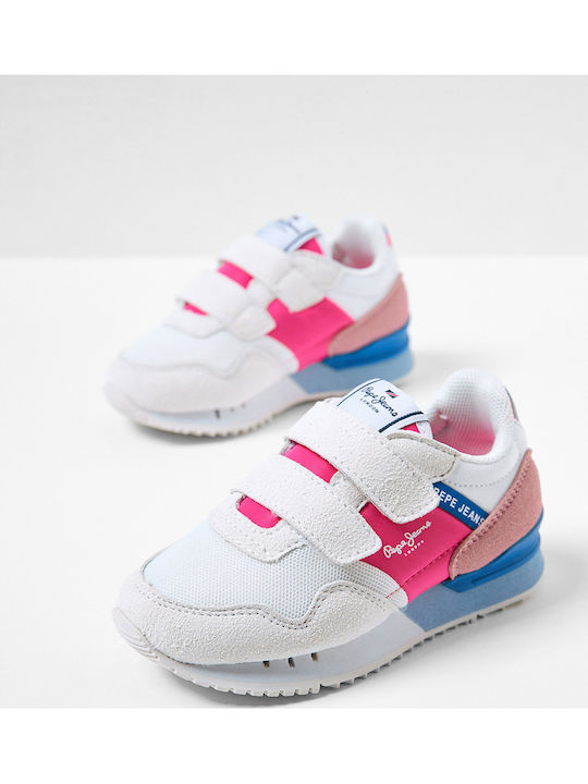 London One Παιδικά Sneakers με Σκρατς Λευκά