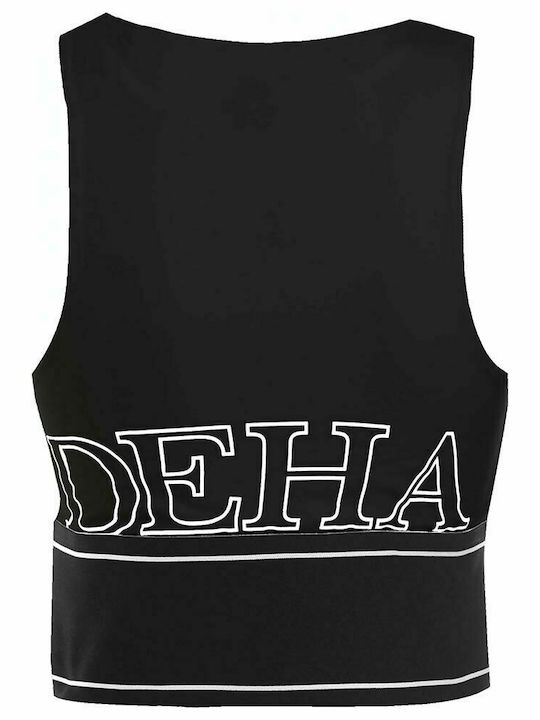 Women's Athletic Crop Top Sleeveless Black