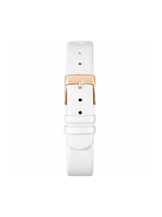 Mam Originals Plano Watch with White Leather Strap