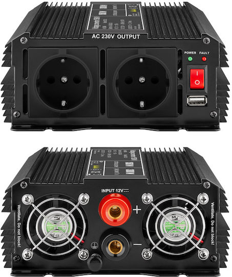 Goobay Inverter Αυτοκινήτου 1500W για Μετατροπή 12V DC σε 230V AC με 1xUSB