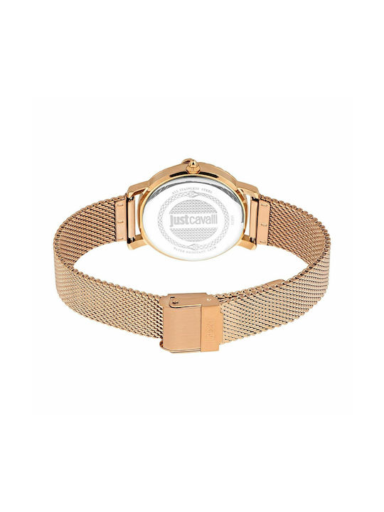 Just Cavalli Snake Uhr mit Rose Gold Metallarmband