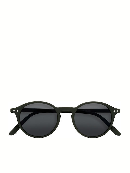 Izipizi Unisex Sunglasses with Green Plastic Frame and Gray Lens
