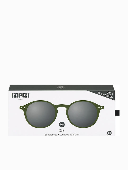 Izipizi Unisex Sunglasses with Green Plastic Frame and Gray Lens