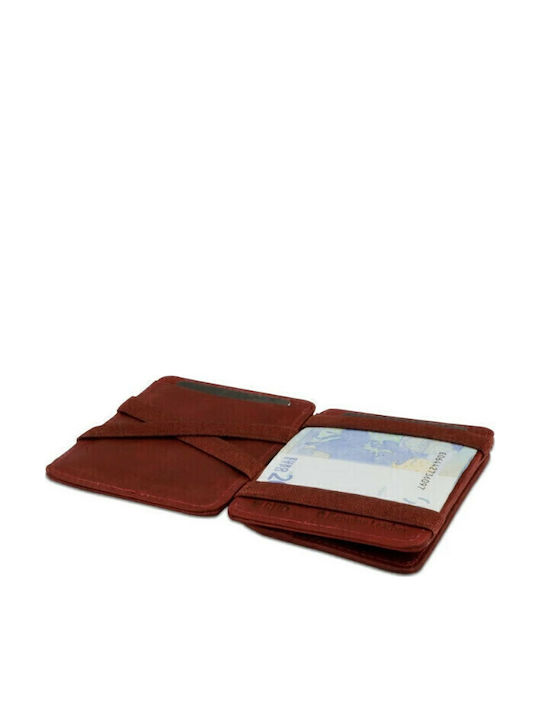 Δερμάτινο Ανδρικό Πορτοφόλι Καρτών με RFID Μπορντό