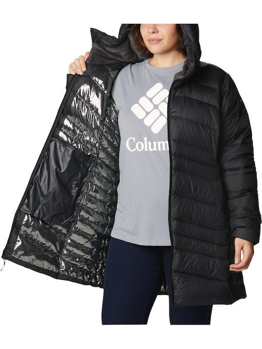 Autumn Park Women's for Hiking Long Puffer Jacket for Winter with Hood Black