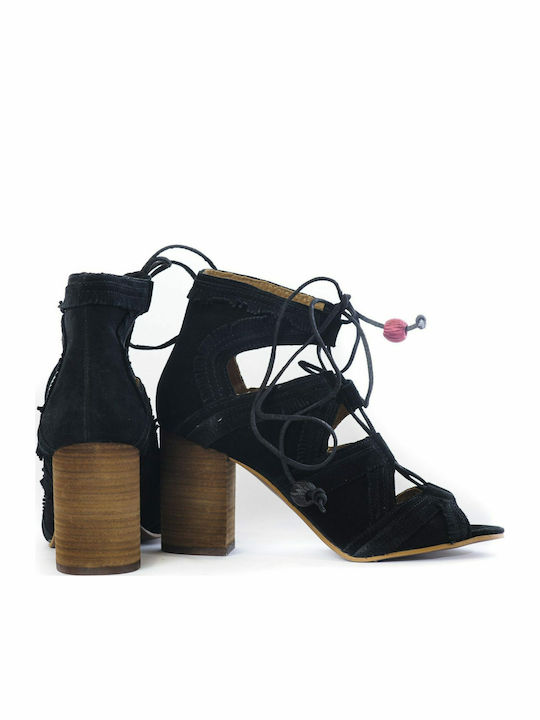 Suede Sandalen Schwarz