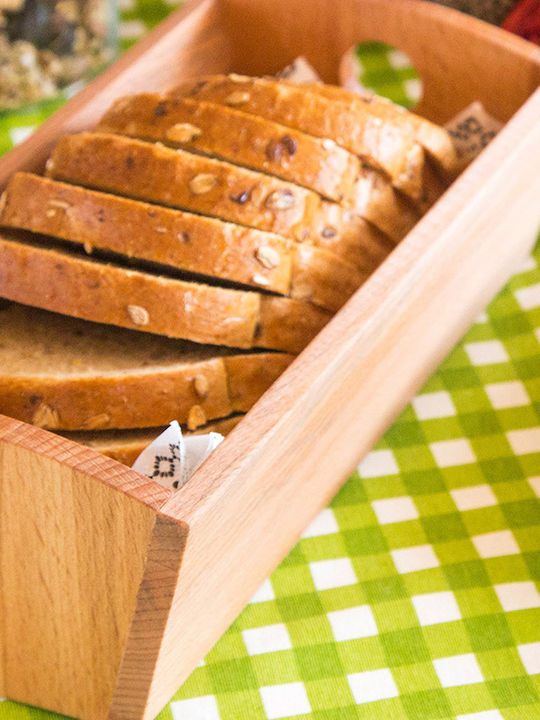 Wooden Bread Basket Brown 28x14.5x9cm