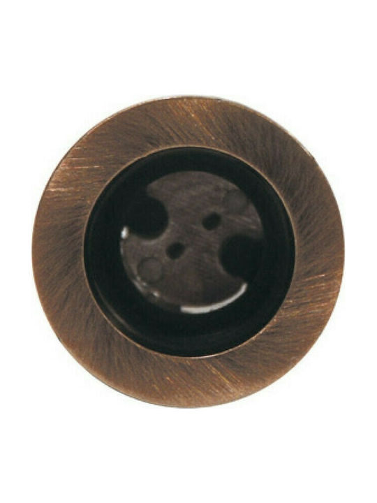 Aca Round Metallic Recessed Spot with Socket G4 Copper 3.6x3.6cm. 1pcs