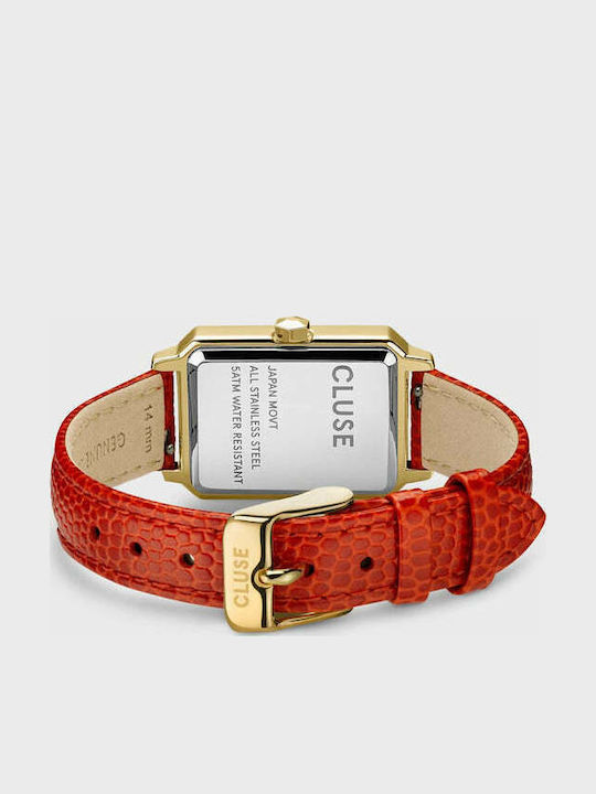 Cluse Fluette Women's Watch with Red Leather Strap