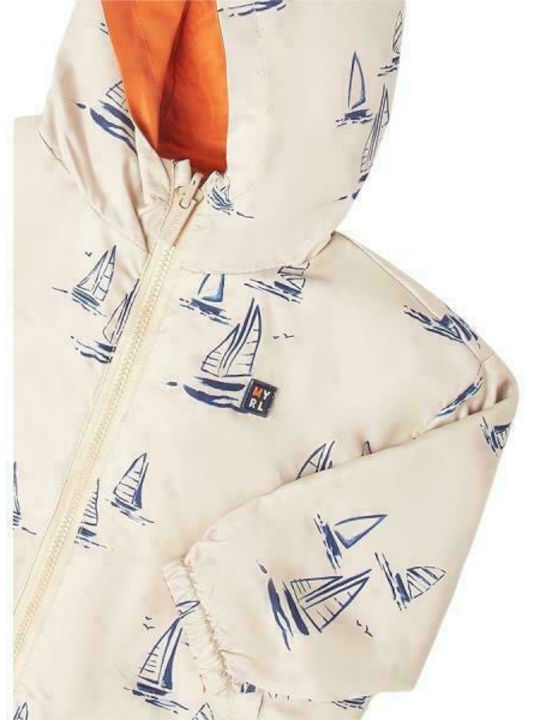 Kids' Sports Jacket Short Windproof with Hood Orange