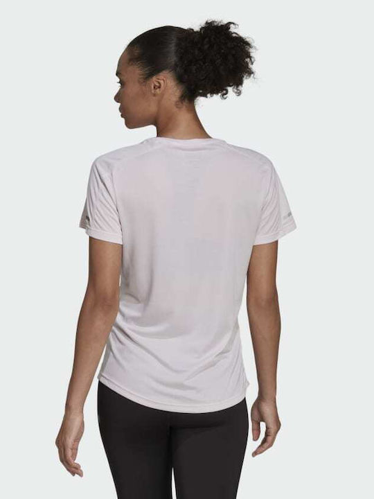 Adidas Run It Damen Sportlich T-shirt Schnell trocknend Rosa