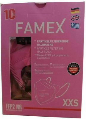 Famex Kids Mask FFP2 NR XXS Schutzmaske FFP2 XXS Rosa 10Stück