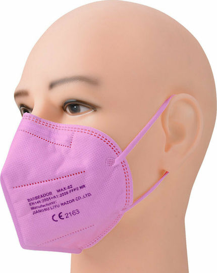 Max Barbeador Max-02 Filtering Half Mask FFP2 Ροζ 10τμχ