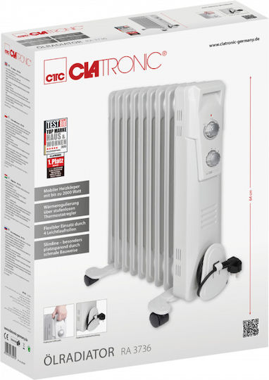 Clatronic RA 3736 Καλοριφέρ Λαδιού με 9 φέτες 2000W