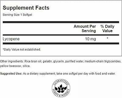 Swanson Lycopene 10mg Ergänzungsmittel für die Prostatagesundheit 120 Softgels