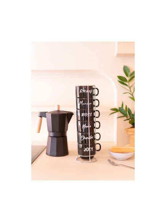 Grupo Erik Black Ceramic Mug 150ml (Personalized) 6 Pieces