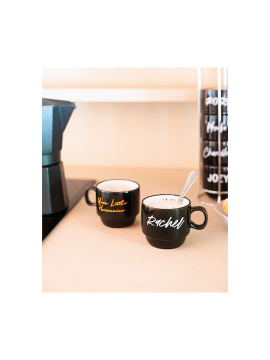 Grupo Erik Black Ceramic Mug 150ml (Personalized) 6 Pieces
