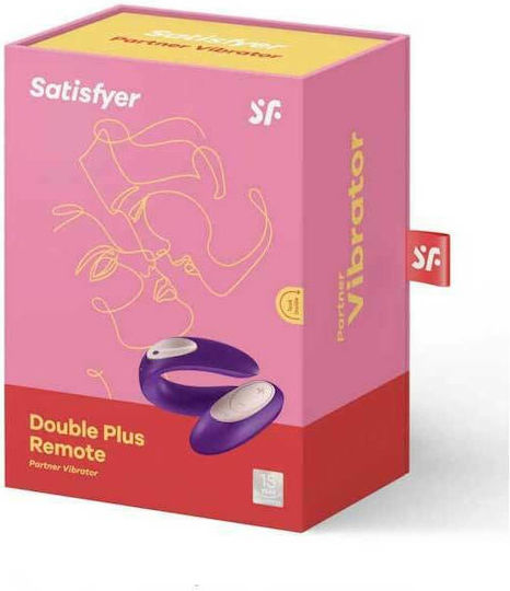 Satisfyer Double Plus Mini Δονητής για Ζευγάρια με Απομακρυσμένο Έλεγχο 9cm Μωβ