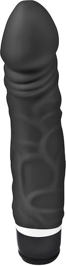 Seven Creations Silicone Classic Vibe Slim Veined Ρεαλιστικός Δονητής 18cm Black