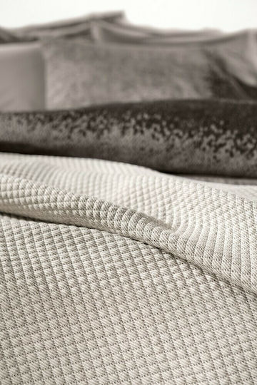 Guy Laroche Portrait 100% cotton Single Blanket 160x260cm Linen Guy Laroche Portrait 100% cotton Single Blanket 160x260cm Linen