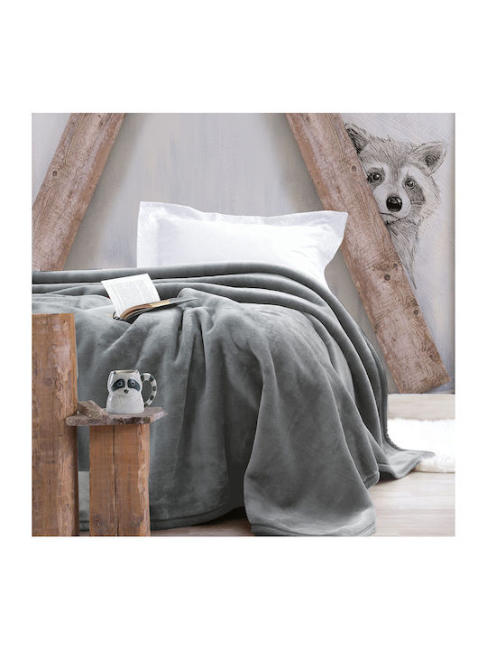 Rythmos Velour Blanket Velvet Single 160x220cm. Grey