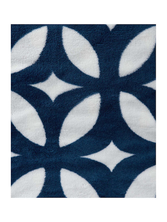 Silk Fashion Cross Blanket Fleece Double 220x240cm Blue