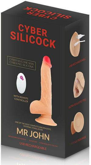 Cyber Silicock Realistic Vibrator cu Telecomandă 4.3cm Carne