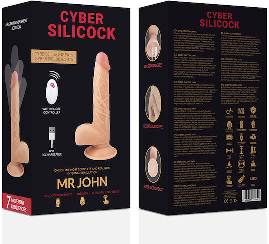 Cyber Silicock Realistic Vibrator cu Telecomandă 4.3cm Carne