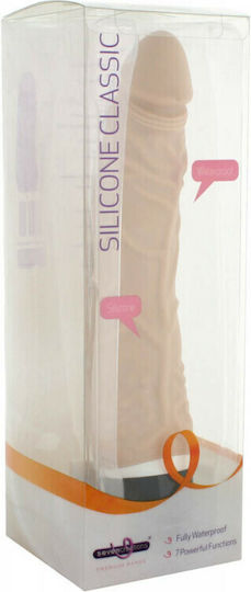 Seven Creations Silicone Classic Vibe Slim Veined Ρεαλιστικός Δονητής 18cm Flesh