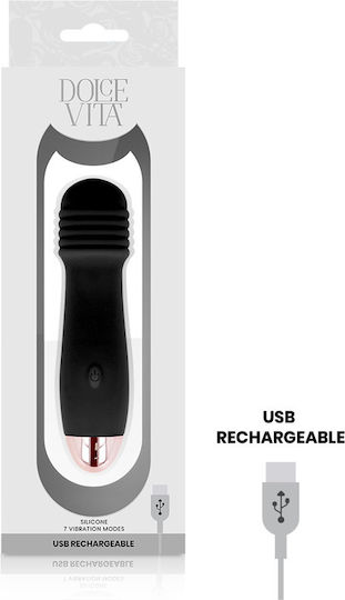 Dolce Vita Rechargeable Vibrator Three Mini Δονητής Μασάζ 2.8cm Black