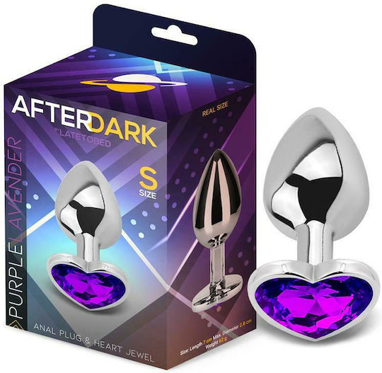 LateToBed AfterDark Anal Plug & Heart Jewel Anal Plug Small Purple Lavender