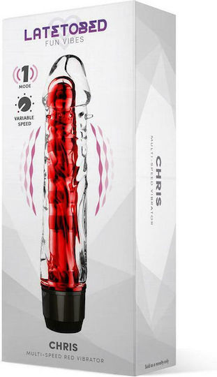 LateToBed Chris Realistic Vibrator 16.5cm Red