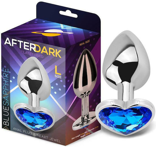 LateToBed AfterDark Anal Plug & Heart Jewel Анална тапа Large Blue Sapphire