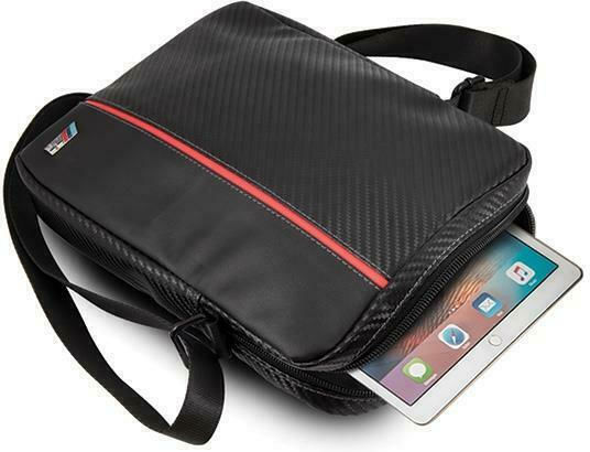 BMW Stripe Tablet Hülle Schwarz Carbon/Rot (Universal 8")