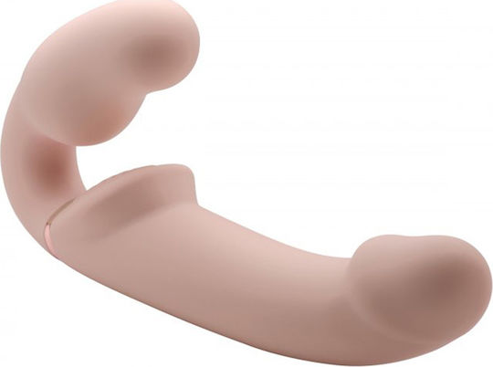 XR Evoke Ergo-Fit Strapless Strap-On Strapless Strap On με Dildo με Δόνηση στο χρώμα του δέρματος