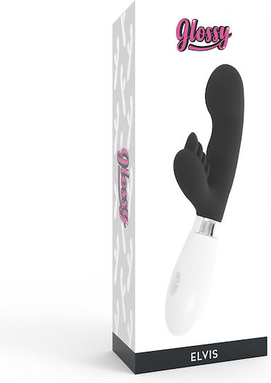 Glossy Elvis Rabbit Mini Δονητής Rabbit 12cm Black