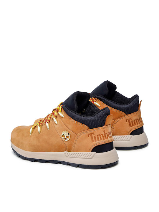 Sprint Trekker Leather Kids Boots with Laces Brown