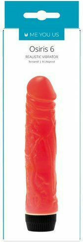 Kinx Slim Veined Jelly Vibrator Realistic Vibrator 18.75cm Roșu