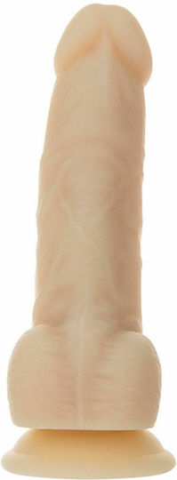 BMS Factory Naked Addiction Rotating & Vibrating Dong with Remote Realistic Vibrator cu Telecomandă 18cm Carne