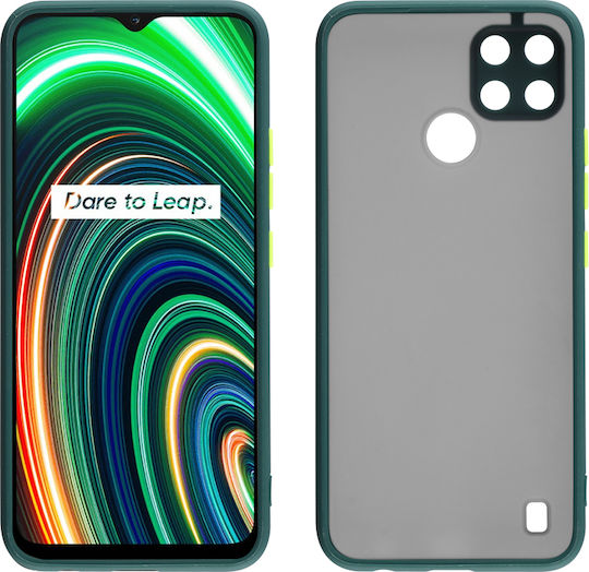 Lime Hardshell Camera Guard Back Cover Plastic / Silicone Green With Yellow Keys (Realme C21Y/C25Y)